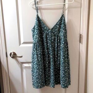 XL Forever 21 Spaghetti Strap Summer Mini Dress Elegant Gray Green Cottagecore